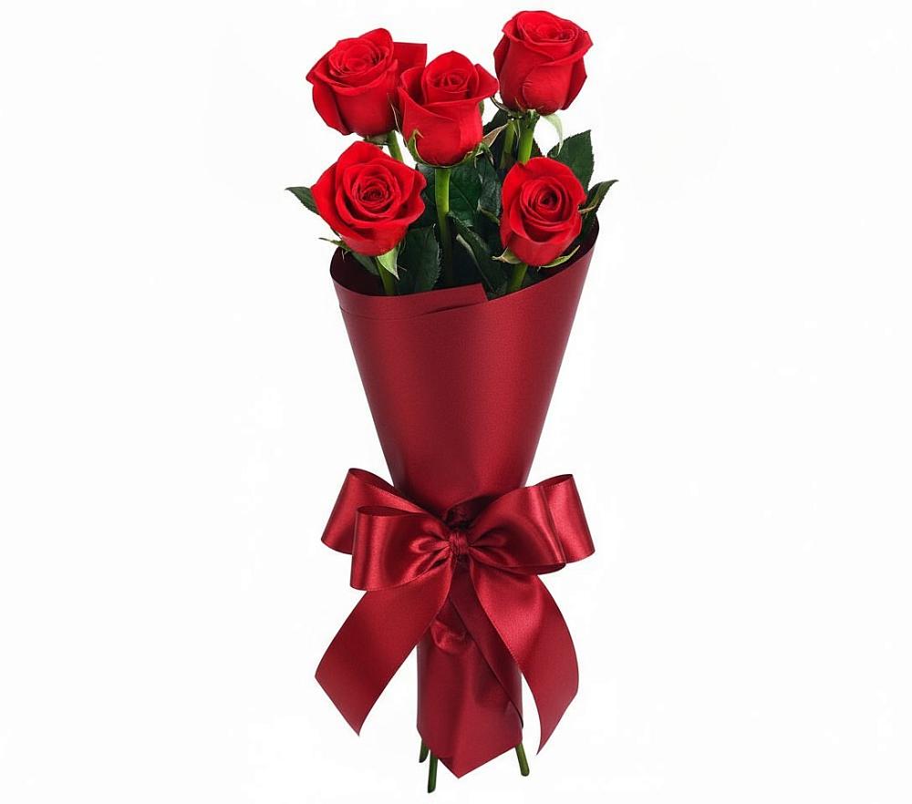Букет 5 Красных роз Эдлесс Лав в Тереке