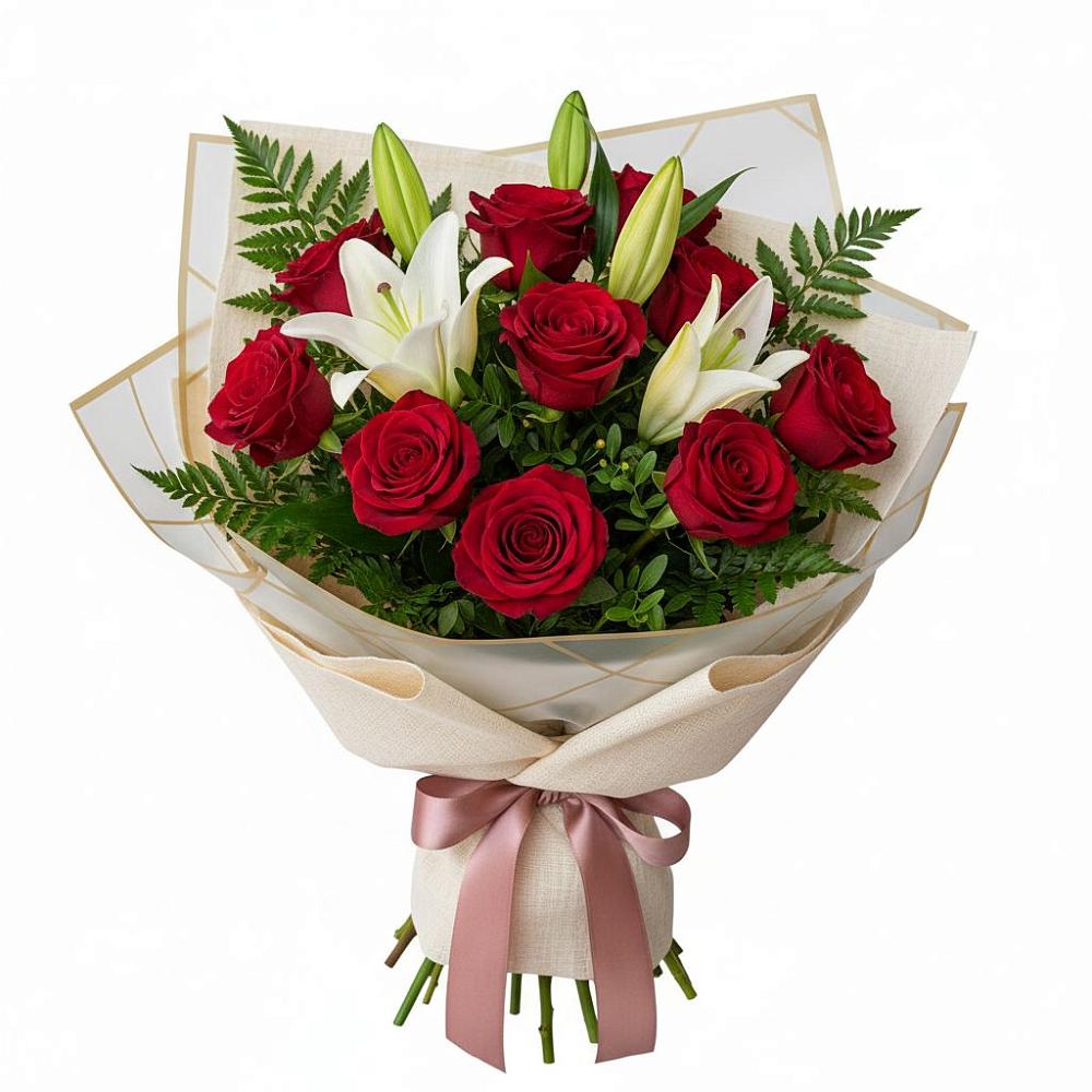 Букет цветов из: Лилии и Розы в Тереке