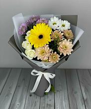 Букет цветов из:  Розы, Герберы и Хризантемы в Тереке