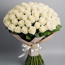Букет 101 беля роза Белоснежка в Тереке