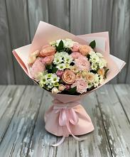 Букет цветов из:  Гвоздики, Розы и Хризантемы в Тереке