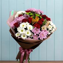 Букет цветов из:  Розы, Хризантемы и Альстромерии в Тереке