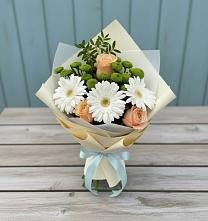 Букет цветов из:  Герберы, Розы и Хризантемы #REPLACE_PRED# Тереке