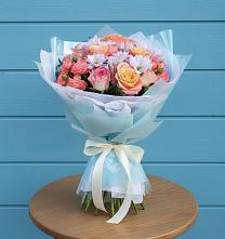 Букет цветов из:  Хризантемы и Розы в Тереке